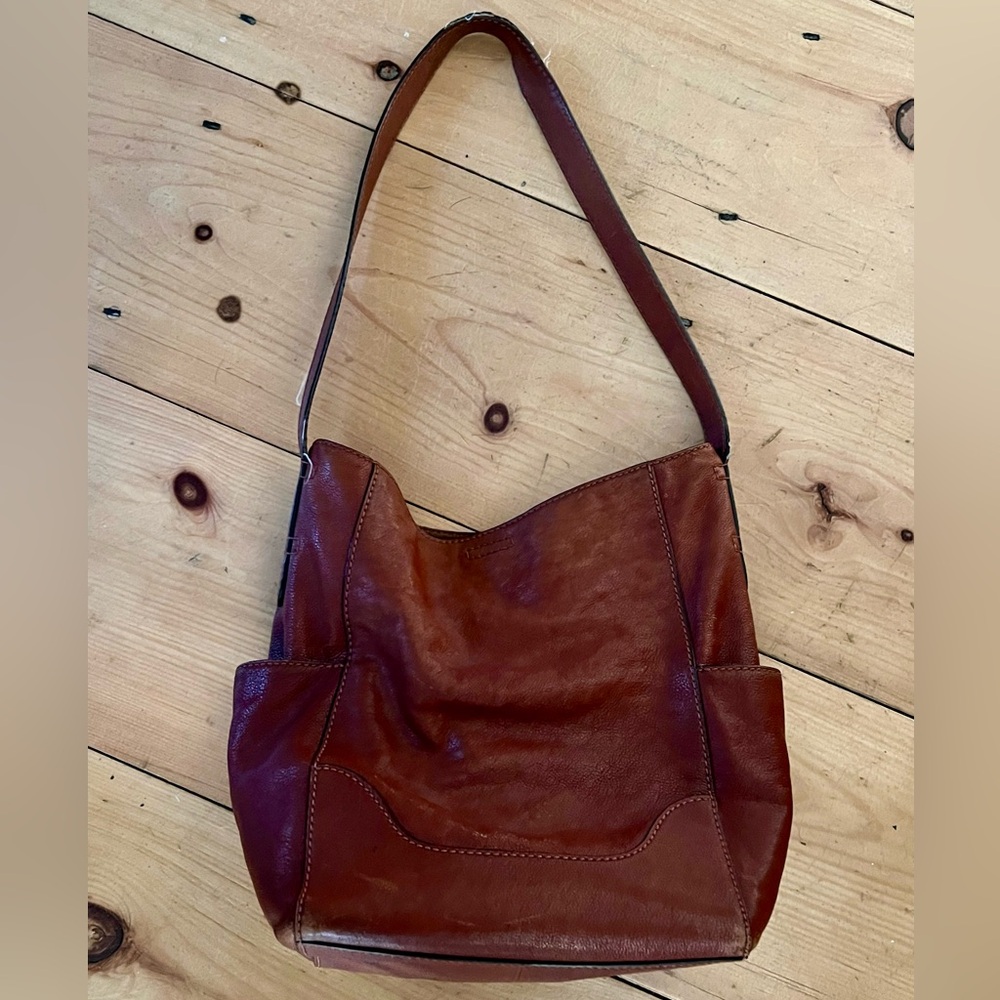 Frye Leather Side Pockets Purse Bag